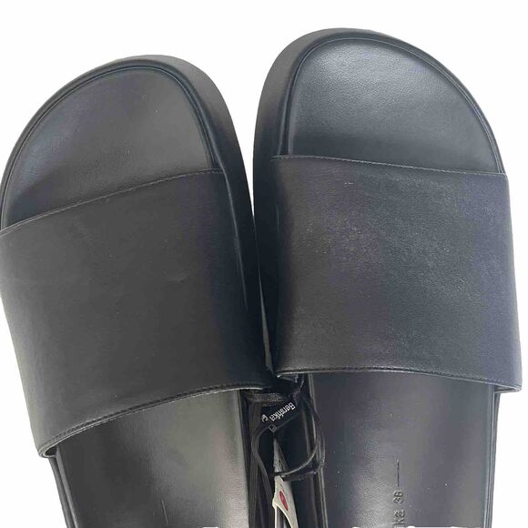 Bershka NWT Platform Slides Women's7.5 Sandals Round Toe Black Boho 90s Hippy - Picture 15 of 16